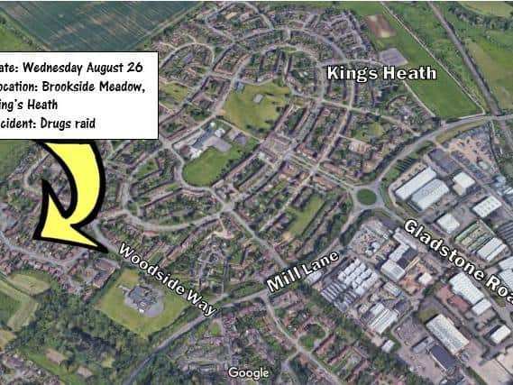 Police raided the property in Brookside Meadows in the Kings Heath area of Northampton