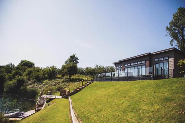 One of the lodges at Coneygarth Lakes, in Brandesburton, Yorkshire.