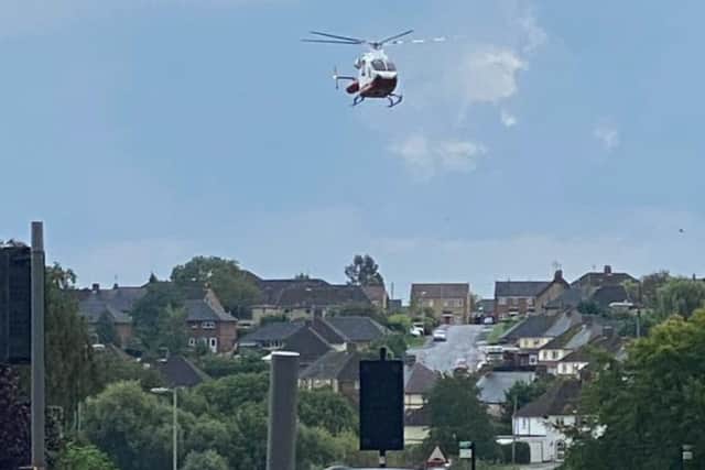 A man died suddenly in Henshaw Road, Wellingborough, today.