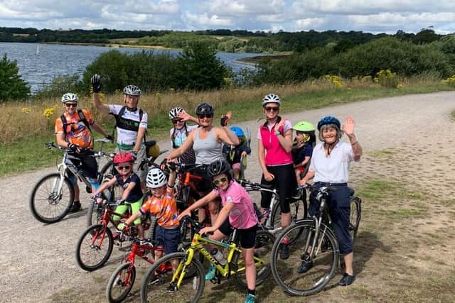 William and his family taking part in the Cransley BIG Cycle