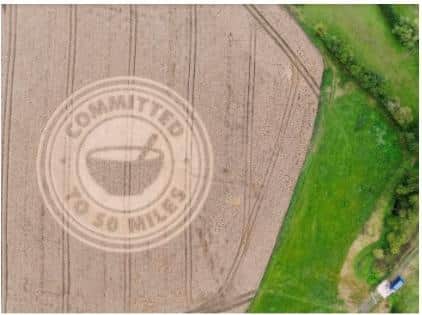 The crop circle is to raise awareness of local produce support