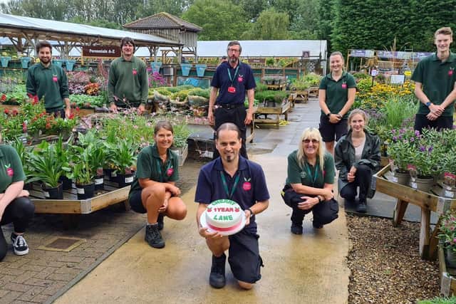 The team at Cherry Lane Podington celebrating the garden centre’s first anniversary