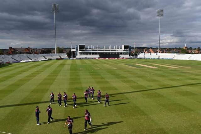 Sunday's match was played at a deserted County Ground