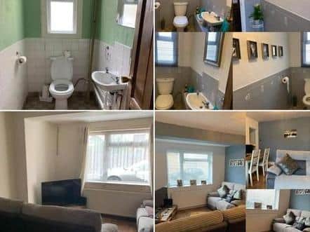 Part of the makeover of the living room and the toilet