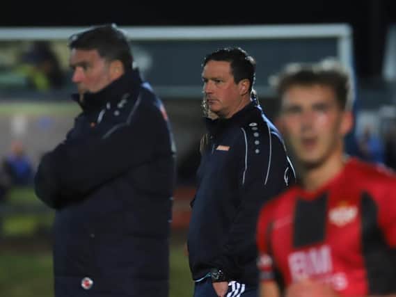 Paul Cox watches on during Kettering Town's 2-2 draw at Halesowen Town on Tuesday night. Pictures by Peter Short
