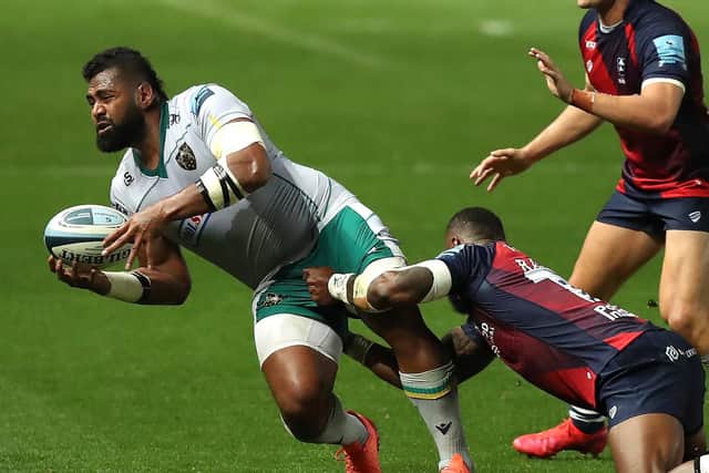 Taqele Naiyaravoro was on the wing for Saints at Ashton Gate