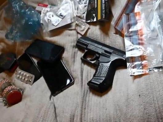 Police found a drugs, a gun and mobile phones after breaking into the house in Colwyn Road. Photo: Northamptonshire Police