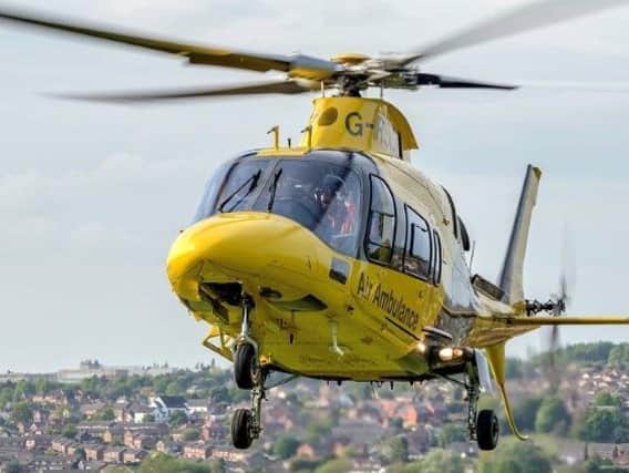 An air ambulance arrived within 16 minutes of being called following Saturday's incident. Photo: Warwickshire & Northants Air Ambulance