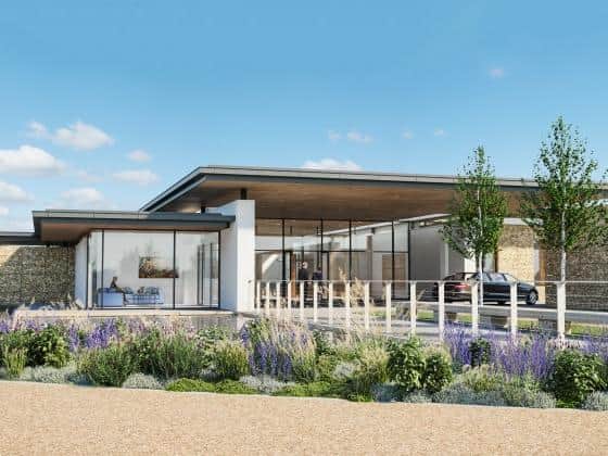An artist's impression of the front entrance.