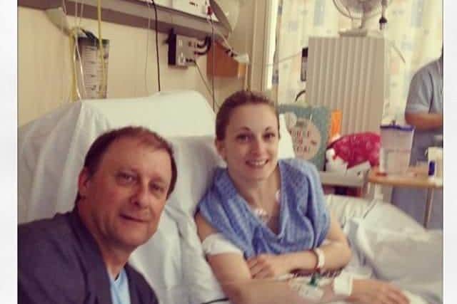 Kathryn and her dad Kevin, who donated a kidney to her