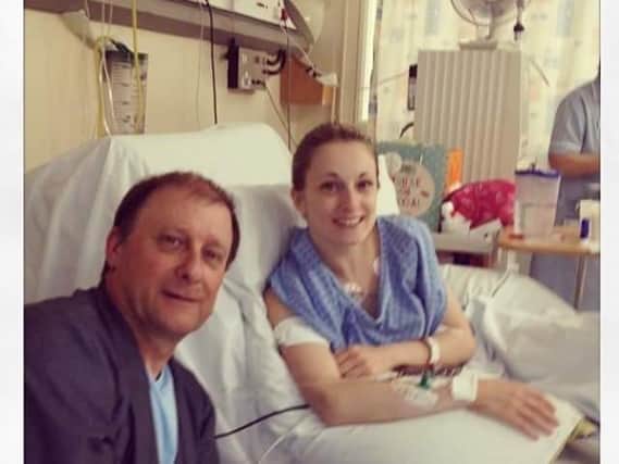 Kathryn and her dad Kevin, who donated a kidney to her