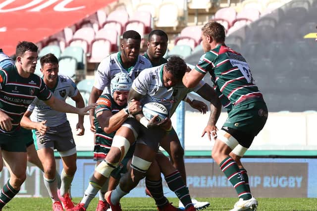 Courtney Lawes in action for Saints at Welford Road