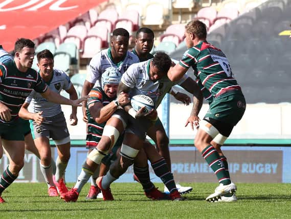 Courtney Lawes in action for Saints at Welford Road