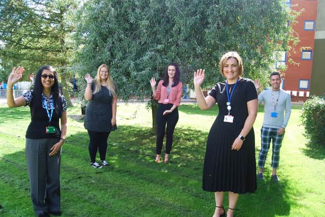 Some members of KGH’s Recruitment Team – L-R Laura Savage, Sheila Bhagat, Aleks Keravica, Andrew Guy and HR Workforce Planning Manager Rebecca Bell.