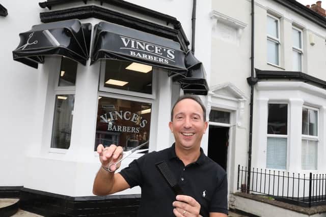 Vince Geranio outside his shop.