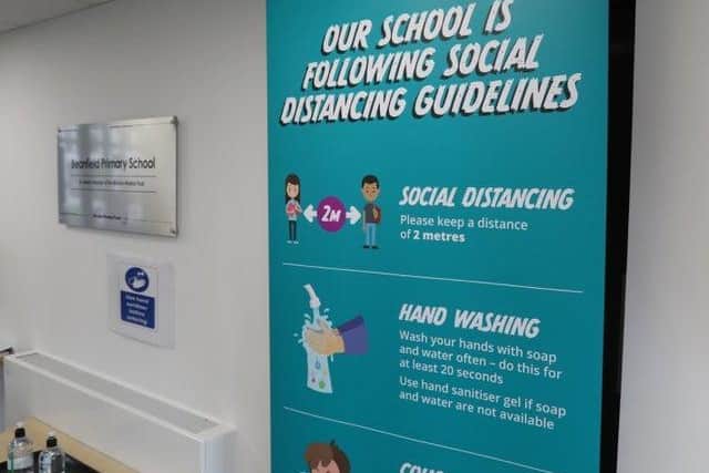 The school's social distancing guidelines