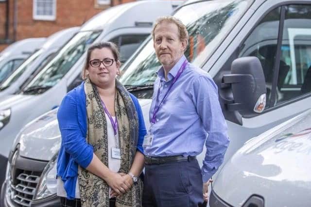 Age UK Northamptonshire's service manager Fern Overton and chief executive Christopher Duff. Photo: Kirsty Edmonds.