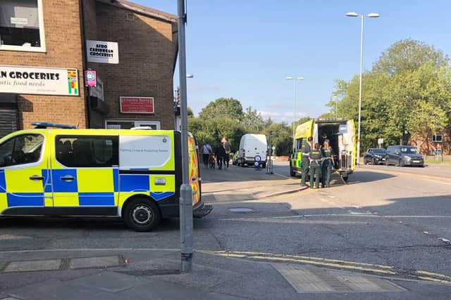 The scene in Elizabeth Street