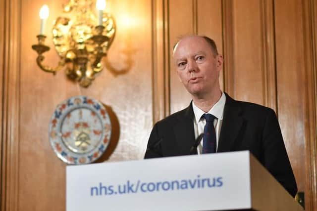 Chief Medical Officer Prof Chris Whitty will use an 11am media briefing to spell out options for battling a second wave of Covid-19 this winter. Photo: Getty Images