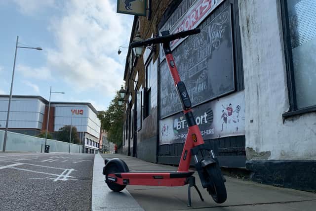 Sarah Gayton found scooters blocking footpaths making it impossible for those in wheelchairs to get by
