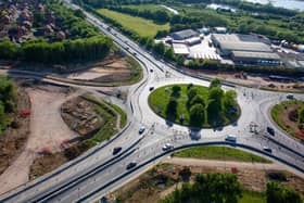 An aerial shot of Chowns Mill roundabout taken earlier this year