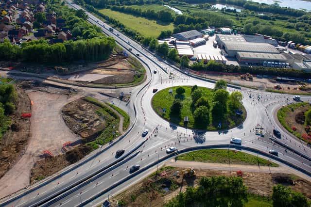 An aerial shot of Chowns Mill roundabout taken earlier this year