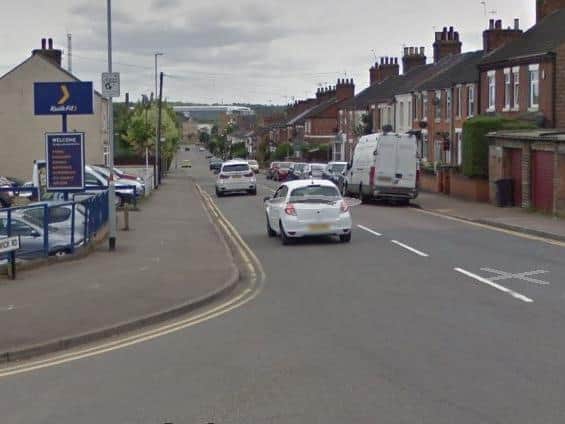 Looking down Senwick Road with the pavement as it was