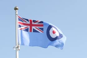 The RAF Ensign flag flying at Hall Park in Rushden