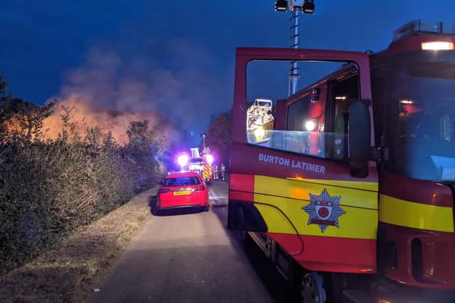 Four crews tackled the blaze near the A43 on Sunday night