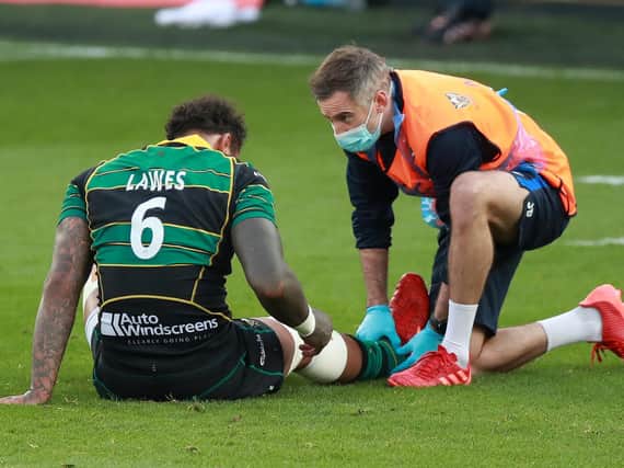 Courtney Lawes suffered an ankle injury on Tuesday evening