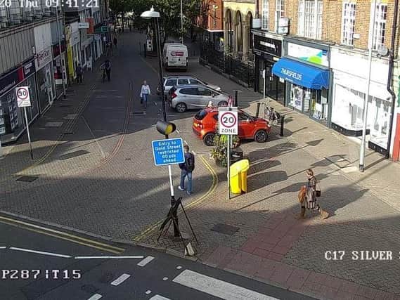 What can be seen from a camera on the corner of Gold Street and Silver Street.