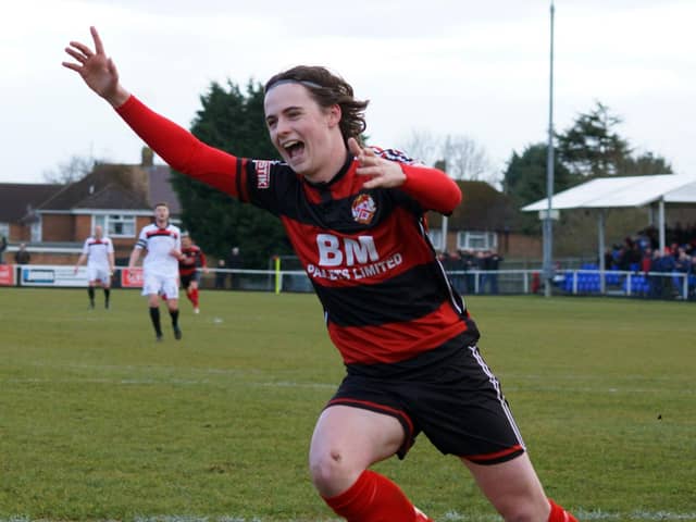 Ben Stephens, pictured during his first spell with Kettering Town in 2015/16, has returned to Latimer Park. Picture by Peter Short