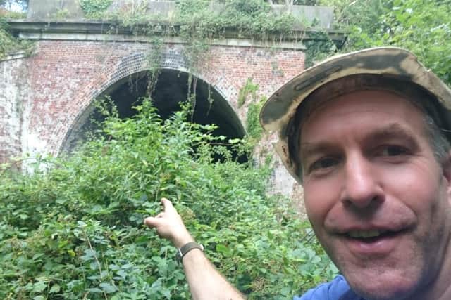 Owen ONeill, chief technical officer of the Welland Valley Rail partnership at the Manton Tunnel, part of the old Rugby and Stamford Line built in the 1800s and closed by Beeching.