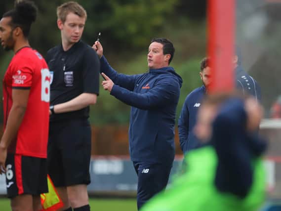 Paul Cox is now focusing on Kettering Town's first game of the National League North season at Gloucester City after his side enjoyed a winning start in the FA Cup. Picture by Peter Short