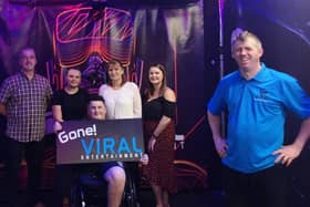 Lee Blissett and his family with Garry at Viral Entertainment in Corby