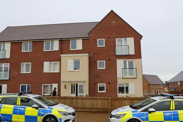 Police at the scene last year. Credit: SWNS