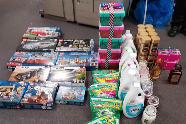 Police displayed their unexpected haul of suspected stolen goods. Photo: Northamptonshire ARV