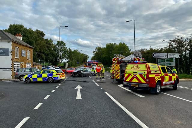 This smash blocked the A5 bewteen Towcester and Weedon