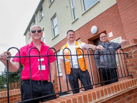 Dave Parker from KBC with Ben Brown and Paul Meakin from Lovell