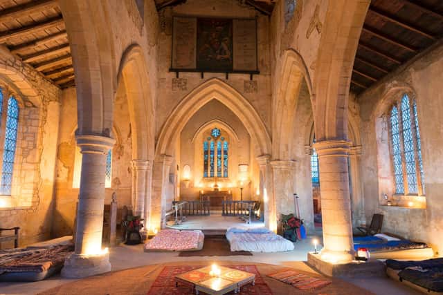 Champing in All Saints Church Aldwincle