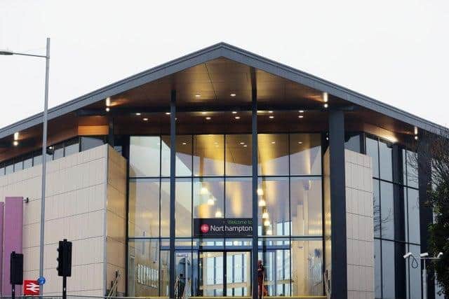 A man with a knife abused staff and threatened public at Northampton station on Wednesday