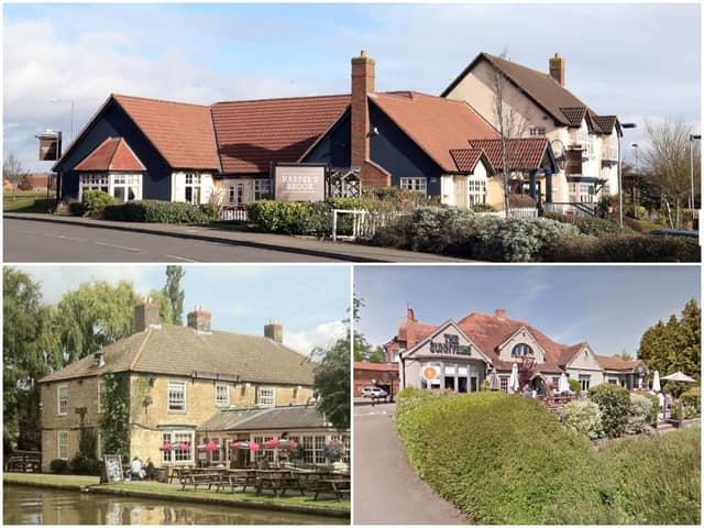 Three of Marston's pubs in Northamptonshire. (Clockwise from top) Harpers Brook in Corby, Sunnyside in Northampton (Photo: Google) and The Navigation in Stoke Bruerne