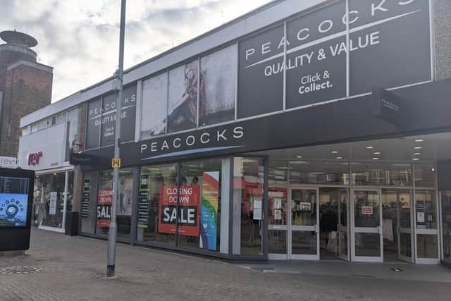 Closing down signs have appeared in Peacocks in Kettering