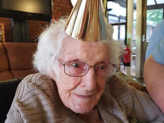 Joan Furniss celebrating her 101st birthday