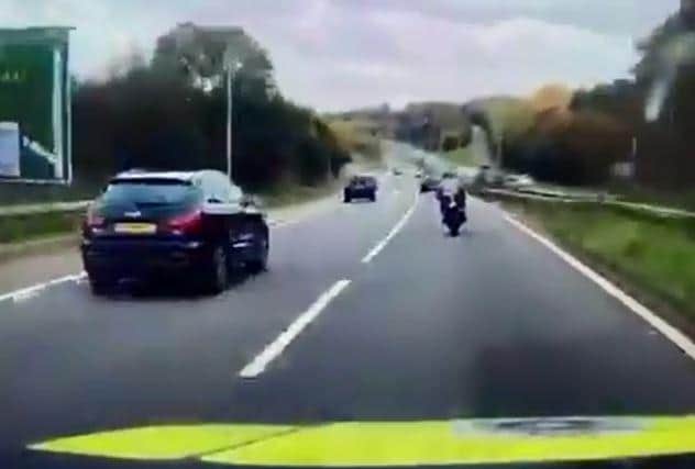 Police ARV officers clocked this motorbike at 120mph on the A45 near Rushden. Photo: Northamptonshire Police