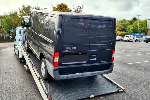 Police seized this van was seized after the driver was found to have no insurance. Photo: Northamptonshire Police
