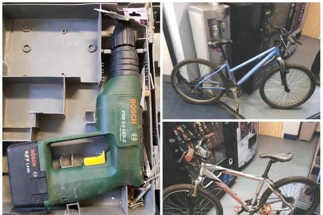 Officer made the discoveries during a raid in Northampton in August. Photos: Northamptonshire Police