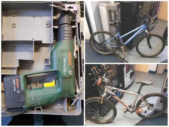 Officer made the discoveries during a raid in Northampton in August. Photos: Northamptonshire Police