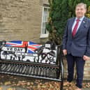 Cllr Chris O'Rourke and Kathleen Meredith with the new VE Day bench