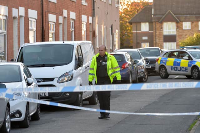 Police at the scene. Picture: Andrew Carpenter
